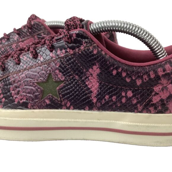 Converse One Star Burgundy Reptile-Women's 7-Purple/Black-Low Skate Shoe 161547C - Picture 6 of 10